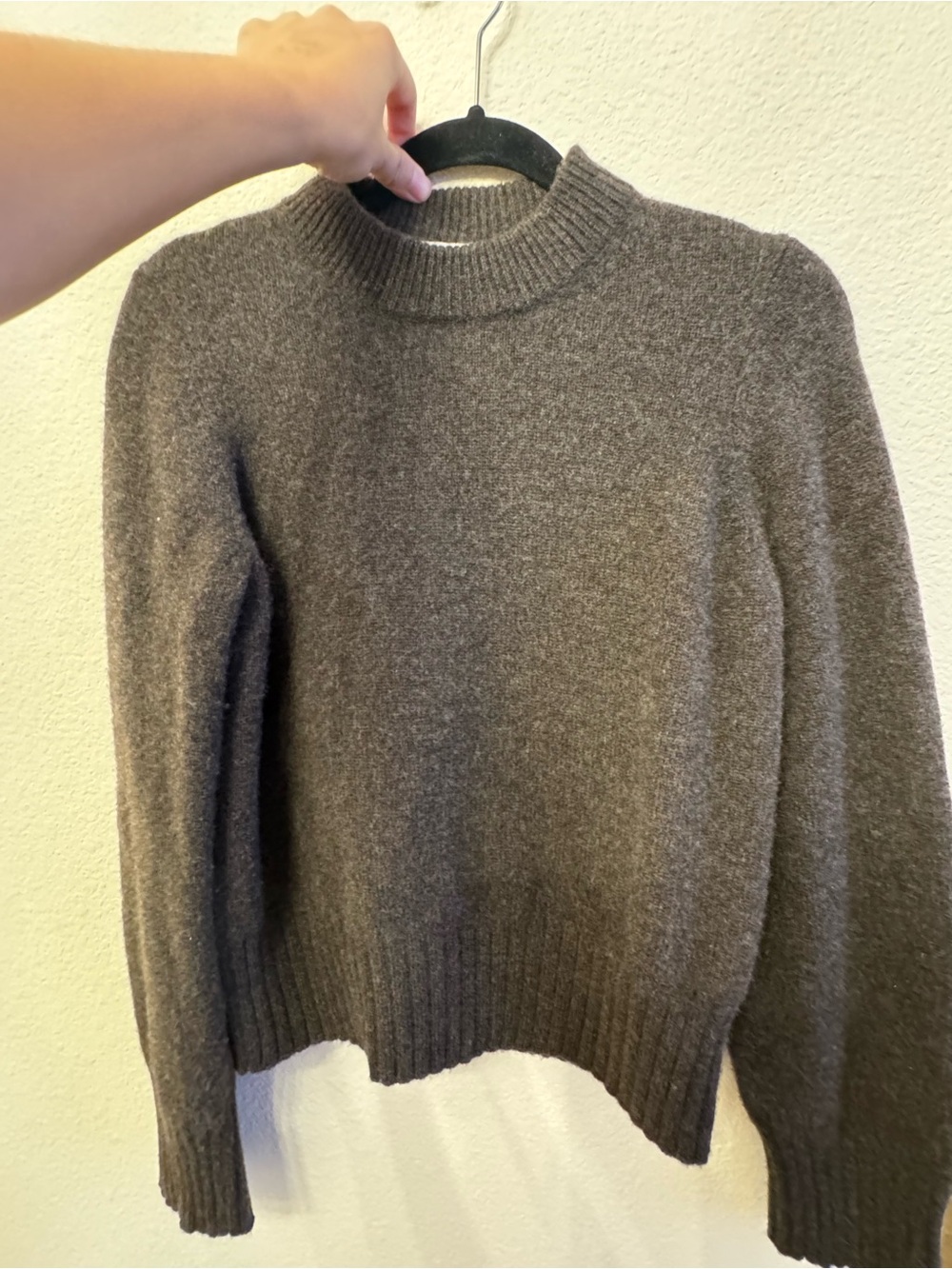 Reformation Calloway Dark Brown Wool Crewneck Sweater - Picture 5 of 10